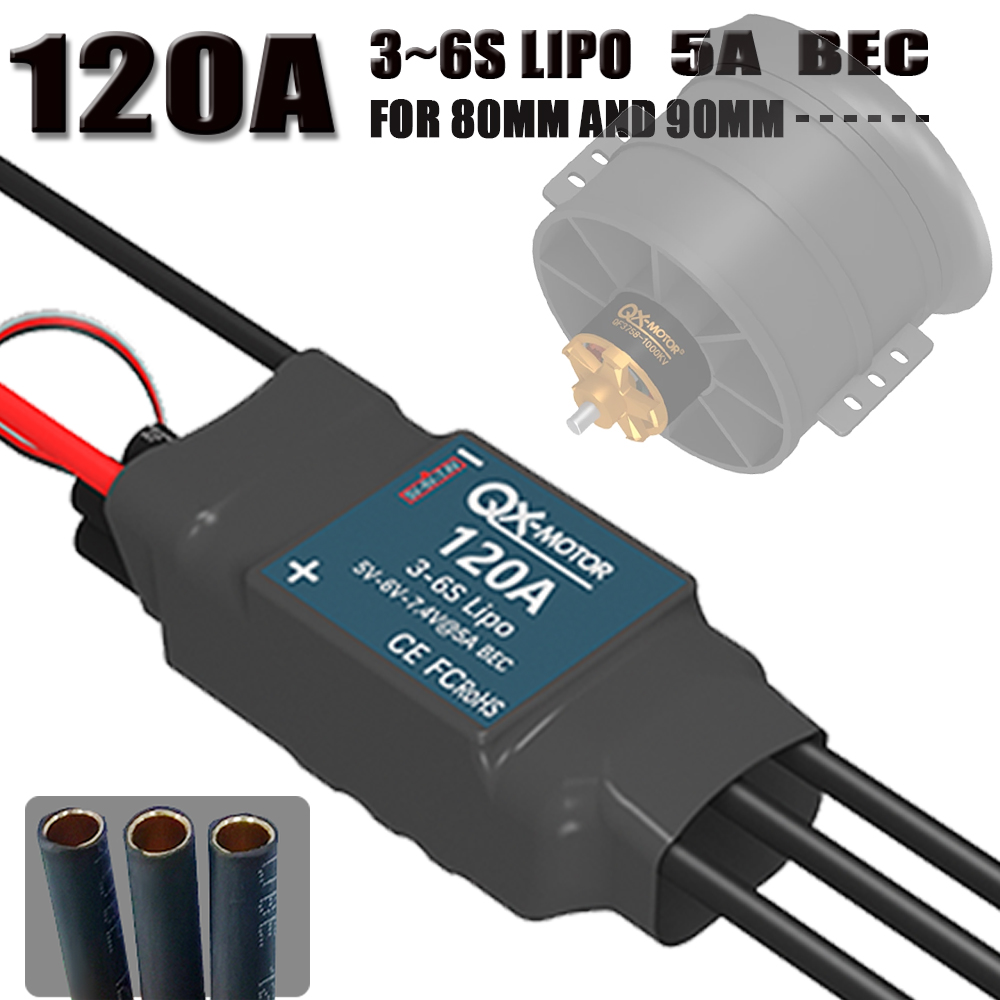 QX-MOTOR 120A ESC 5A BEC 3-6S  – Lipo Battery 6S recenzja i cena